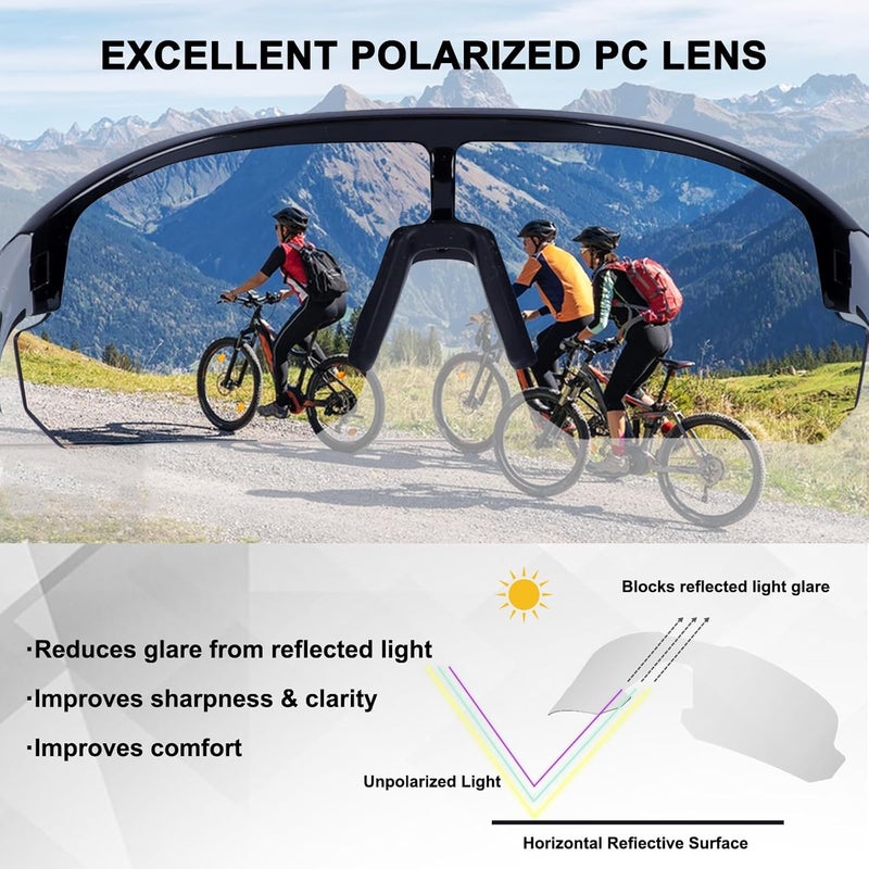 BangLong Polarized Sports Sunglasses for Men Women - UV Protection Sun Glasses for Running Baseball Cycling Bike Fishing - Image 2